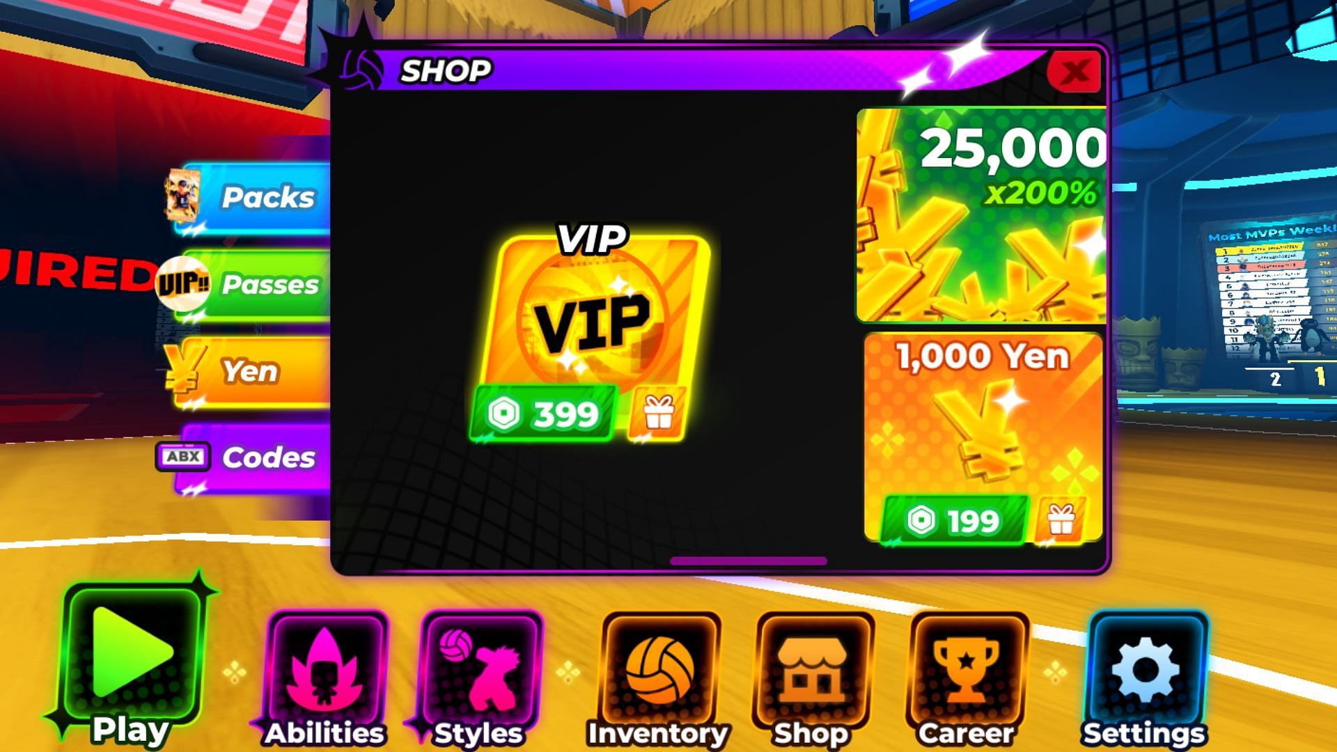 The VIP Pass costs 399 Robux (Image via Roblox)